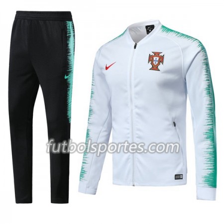 Portugal Chaqueta de Entrenamiento Trajes 2018 Blanco